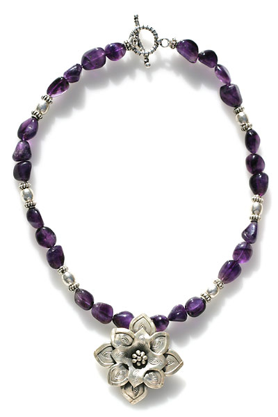 Chunky Sterling Silver Jewelry on Chunky Amethyst Accented With Sterling Silver Beads And Thailand   S